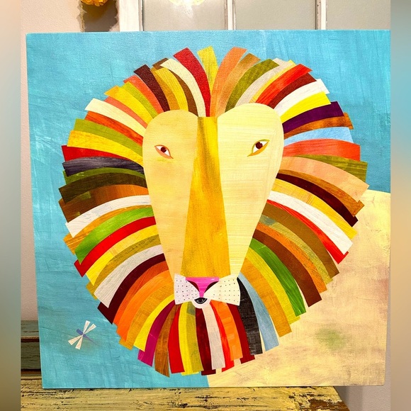 Land Of Nod Other - Kid’s Land of Nod Lion wall Decor, Canvas Art